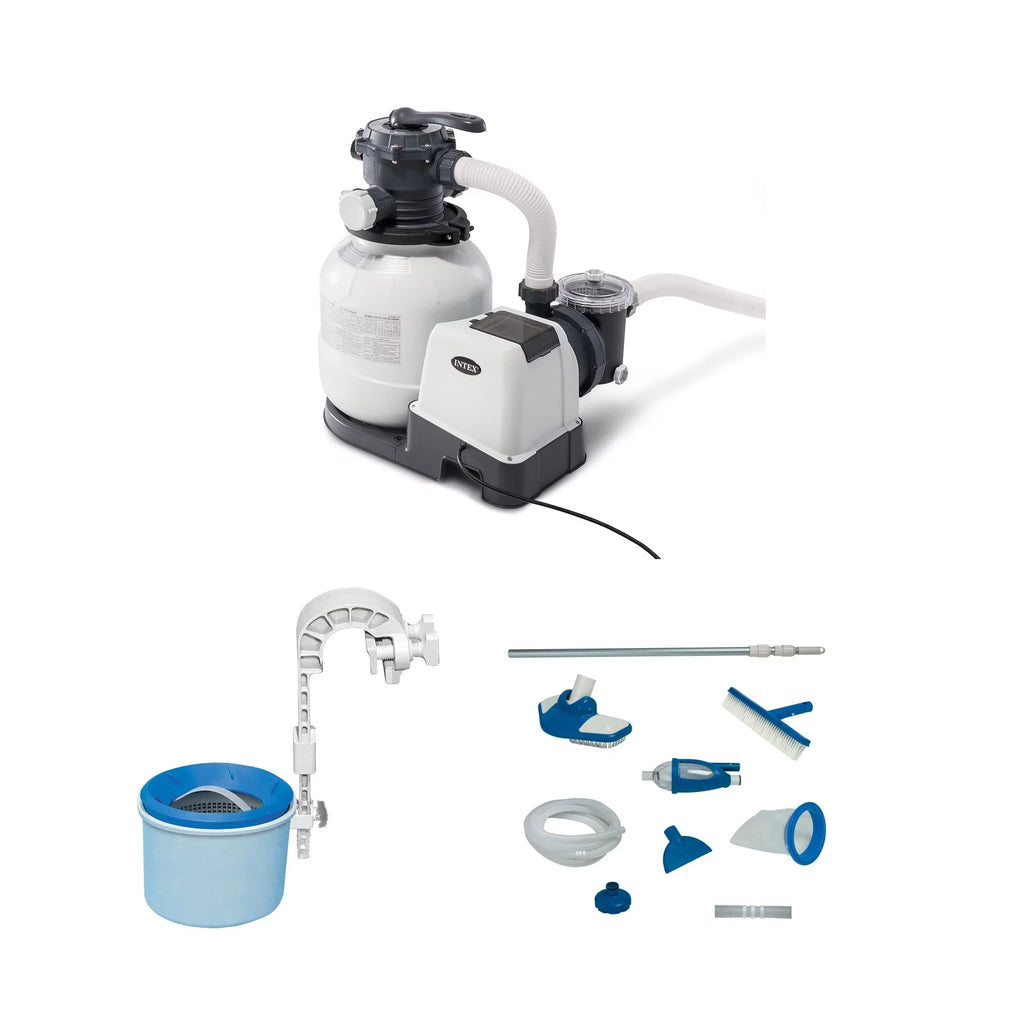 Deluxe Skimmer Kit, Sand & Pool Pool Filter Maintenance 2100 Intex Pump, GPH