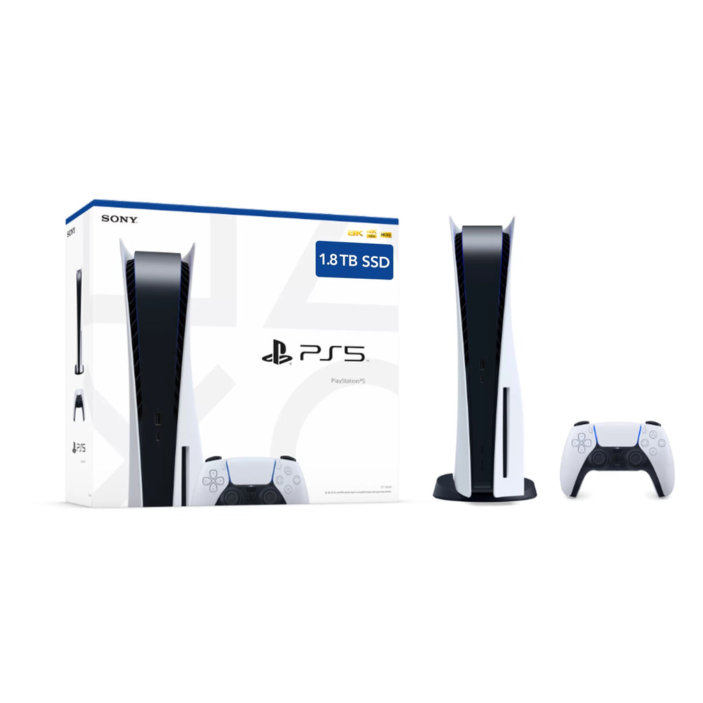 5 SSD Console JP Disc Upgraded - Sony Drive Original PlayStation Version PCIe Disc NVNe - Controller Gaming Free Version, PS5 4 Gen Region 1.8TB White