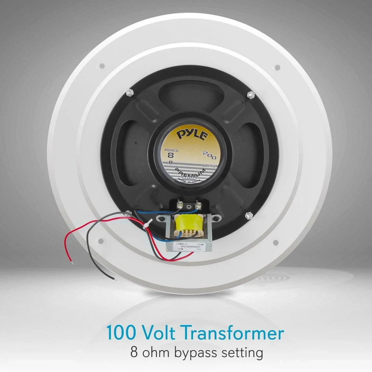 In-Wall (200 PA Watt) (for Speaker / with PYLE Transformer Intercom System) Inch - 100V Commercial Ceiling 8.0'' PDICS8 Tap