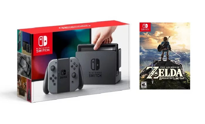 with Zelda Console Switch Bundle Nintendo Gray Joy-Con