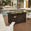 Lancaster Table and with 50,000 Base Fire Outdoor Top Steel Home BTU Wicker
