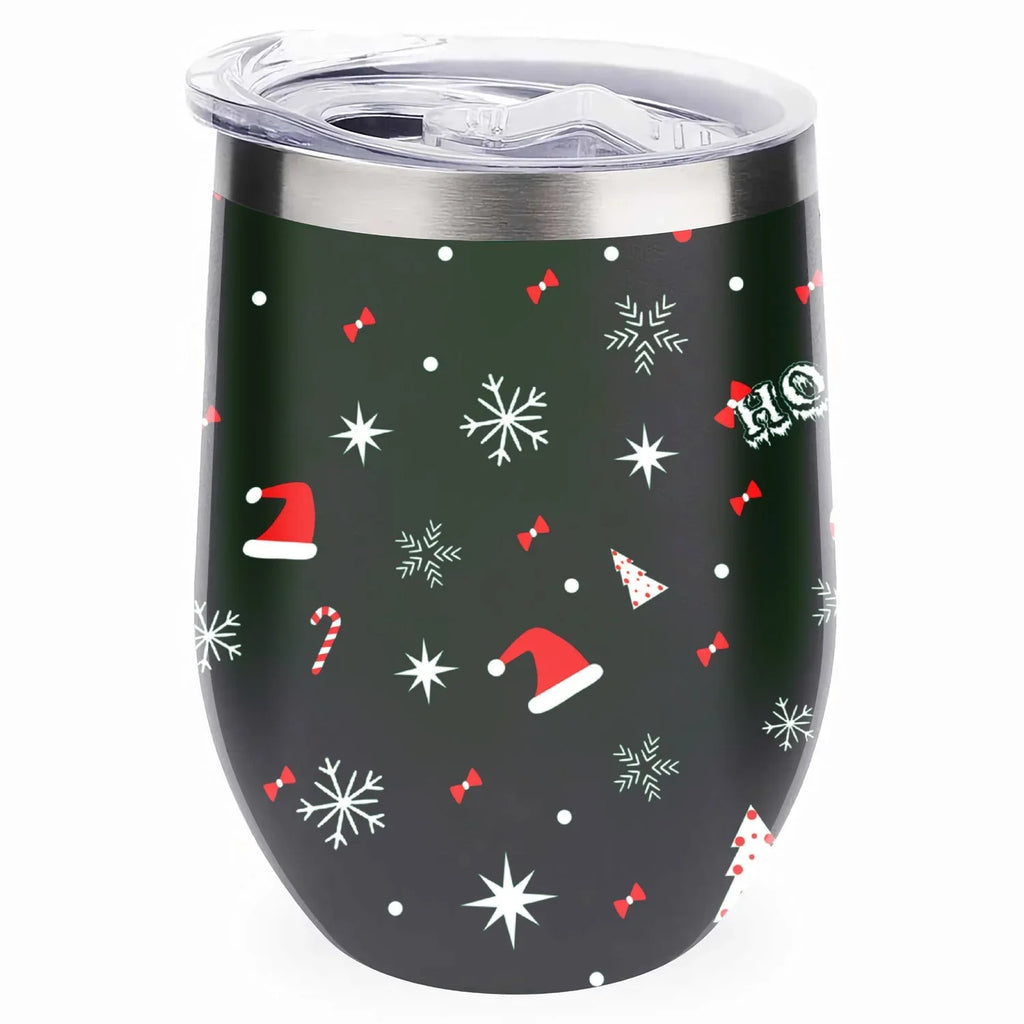 Cups Cups, Cup Tumbler Stainless Belly Color Insulation Lid, U Eggshell 304 Wine Christmas Vacuum Steel with Hidove Layer Cup Insulated Shape 12oz Tree Big Double Red Green and Cup with