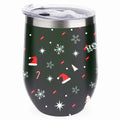 Cups Cups, Cup Tumbler Stainless Belly Color Insulation Lid, U Eggshell 304 Wine Christmas Vacuum Steel with Hidove Layer Cup Insulated Shape 12oz Tree Big Double Red Green and Cup with