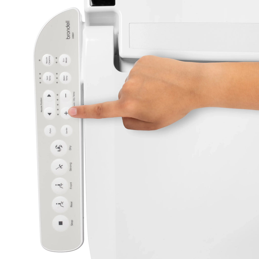 Select Seat and DR801 Warm Dryer Air with Brondell Swash White Deodorizer, Round Bidet Sidearm