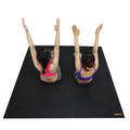 Super Home 6 Gym x Exercise Cardio Mat Feet For Mat Duty Heavy Large (72"x72"x1/8") 6 Black RevTime Workouts