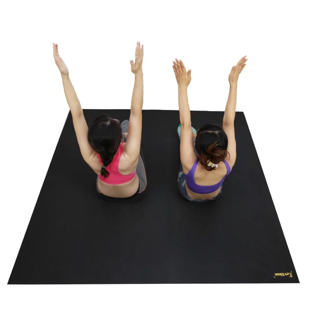 Super Home 6 Gym x Exercise Cardio Mat Feet For Mat Duty Heavy Large (72"x72"x1/8") 6 Black RevTime Workouts