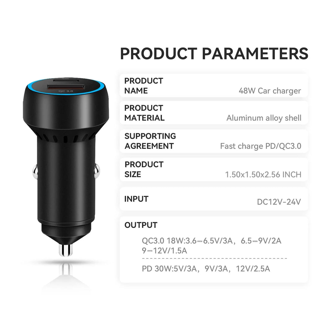 QC3.0 Pro Car Super Adapter 2/Mini DJI Mini Charging Fast Charger PD 3 USB-C for