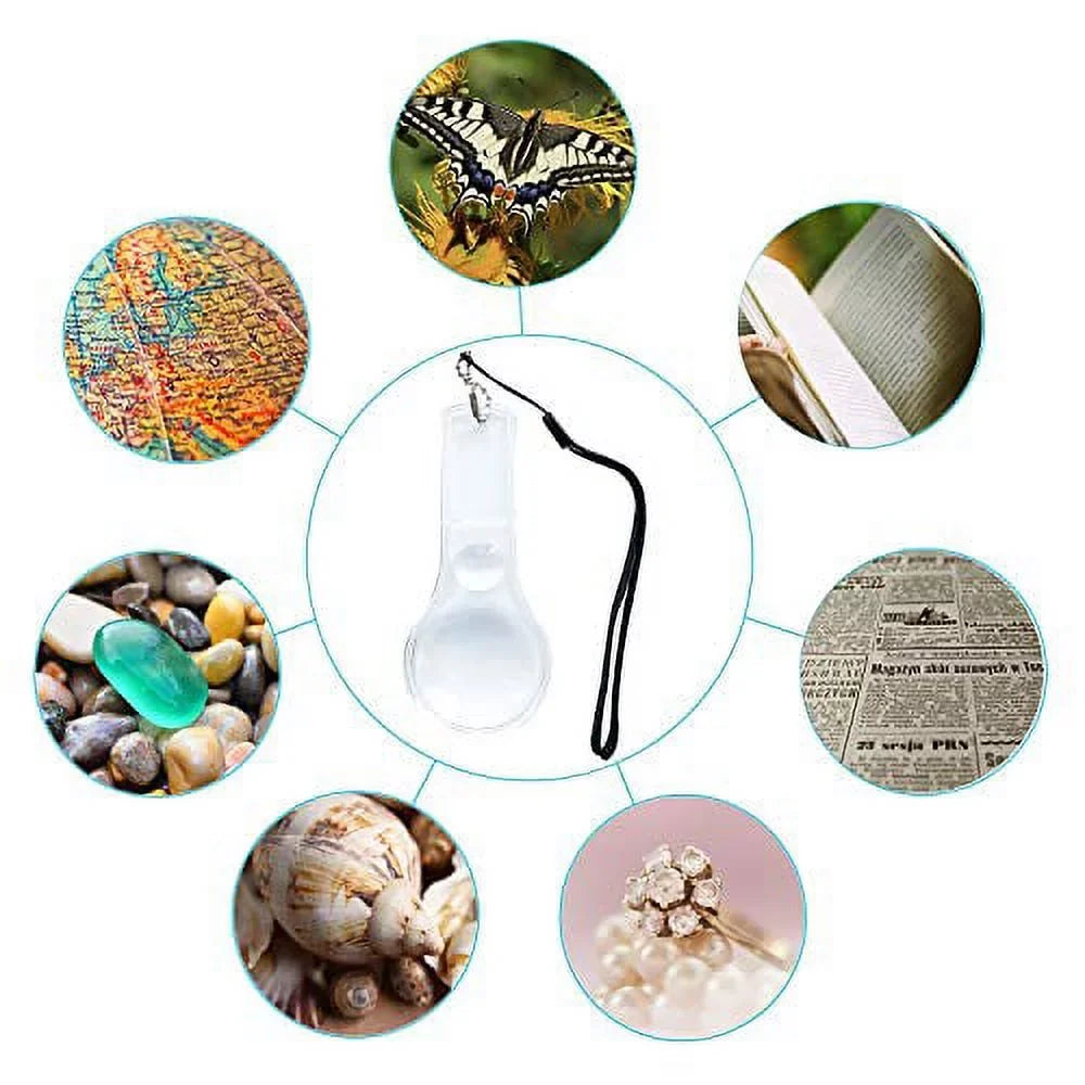 Magnifying Kids, Science Mini for Outdoors, 10X Glasses Reading, Observation Classroom, Plastic Lens Hand-held 24 Pack Magnifier Hand