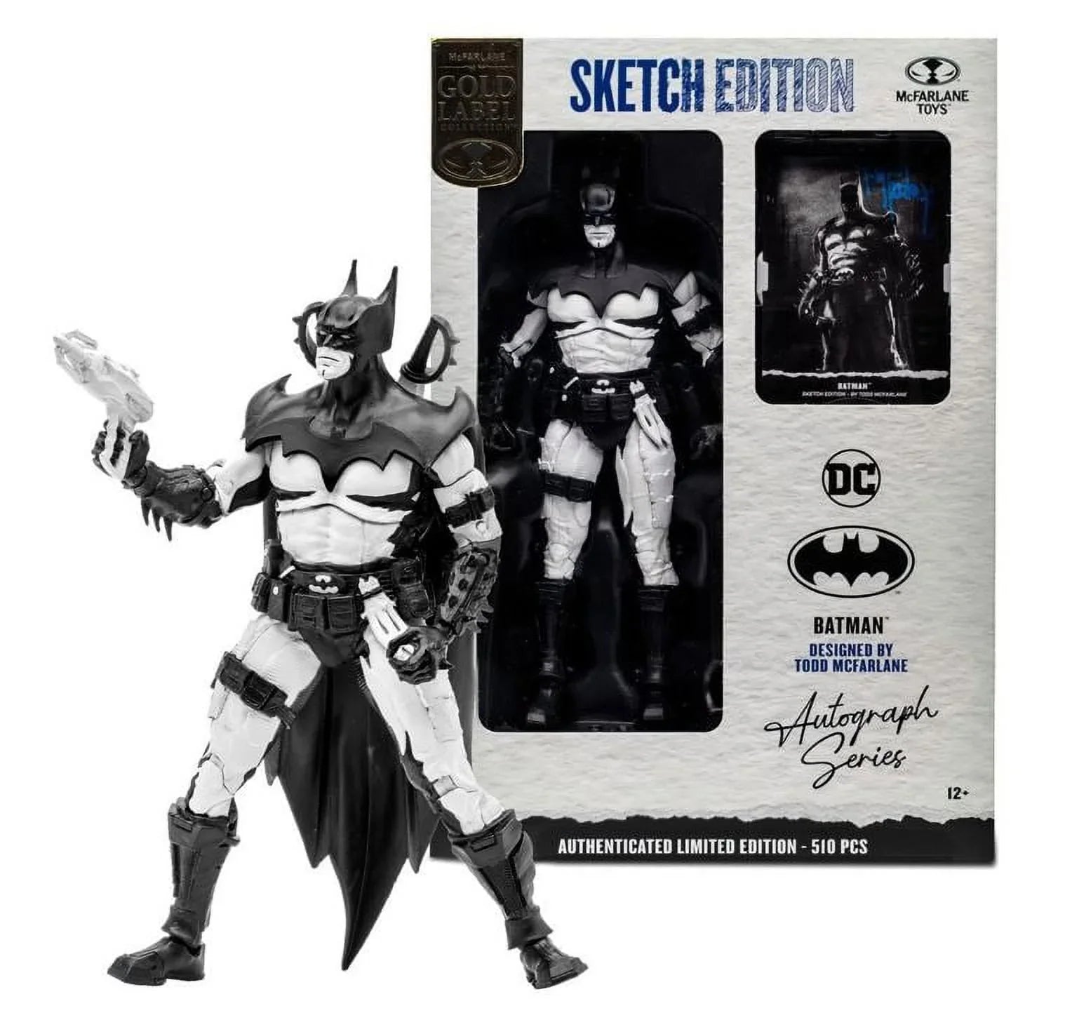 EE Label Gold Sketch Exclusive Action Multiverse DC Figure 7" Batman Edition
