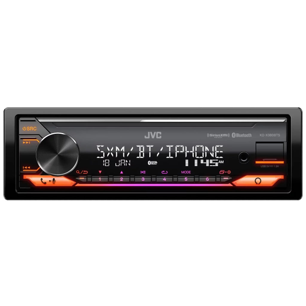 USB FLHX Ready Audio Receiver, Single AUX AM/FM Enrock Install Adapters, Dash DIN Harley Bluetooth Kit Alexa FLHTC LED 6.5" JVC Amazon Speakers SiriusXM 2x Radio Car Stereo KD-X380BTS with