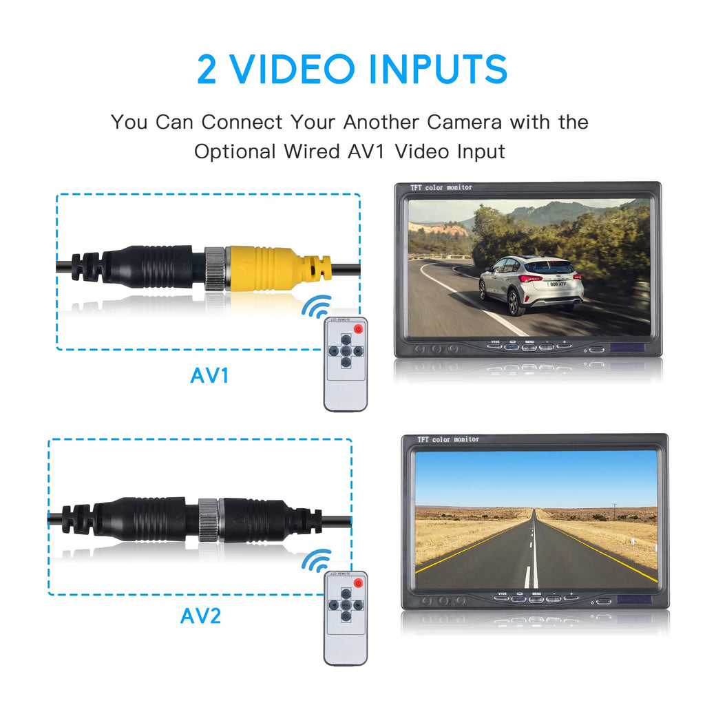 Car Cars Vehicles Camera Backup Kit, Camera IR Van Trucks with Night Vision Toguard Reversing 7'' Large for