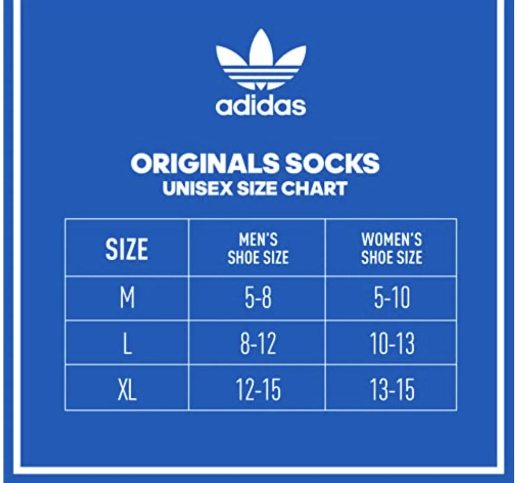 Trefoil Originals Large Multi-colored, 6 Youth Adidas Socks, Pack, Crew