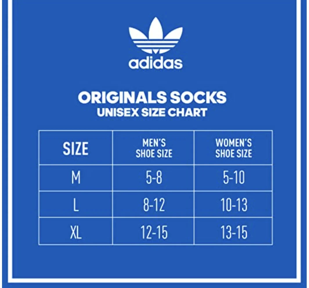 Trefoil Originals Large Multi-colored, 6 Youth Adidas Socks, Pack, Crew