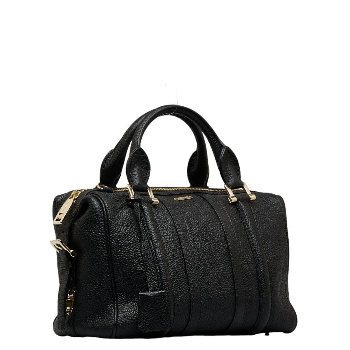 (Good) Burberry Women's Leather Calf Pre-Owned Bag BURBERRY Handbag Grain Side Belt Metal Shoulder Black