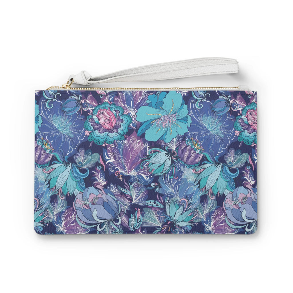 Bag Fusion Clutch Navy, Floral Purple, White