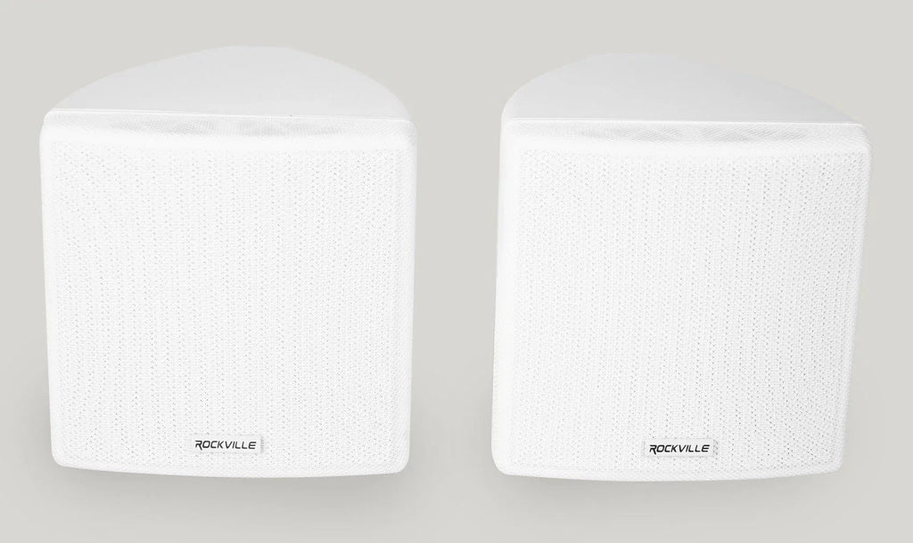 Kit Rockville Wall RPA40BT Speakers 4-Room White Audio Home Cube Receiver+(8)