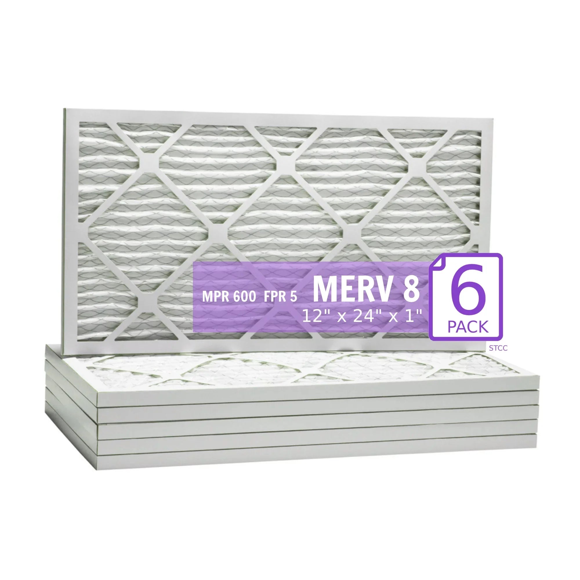 Pleated DMK80 12x24x1, Surface Pack) MERV Air 8, (6 Extended Mechanical Filter, Purolator