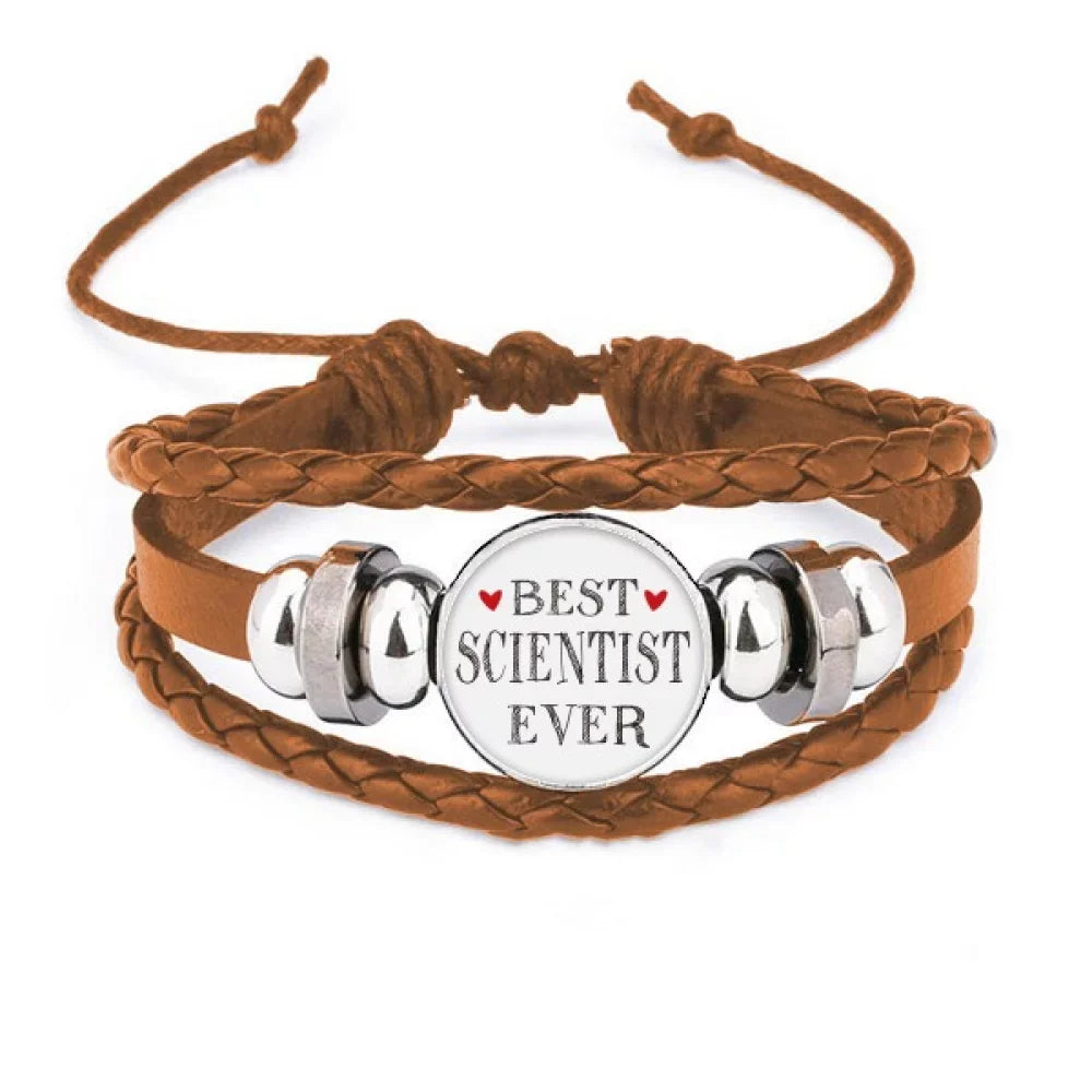 Wristband Leather ever Profession Bracelet Best Ornament Quote Jewelry scientist