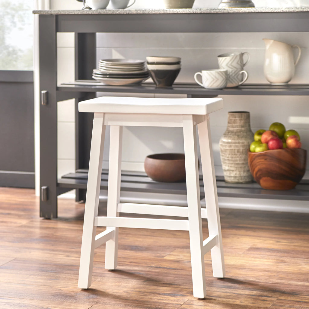 Counter 24" Stool, Arizona Saddle Indoor White TMS