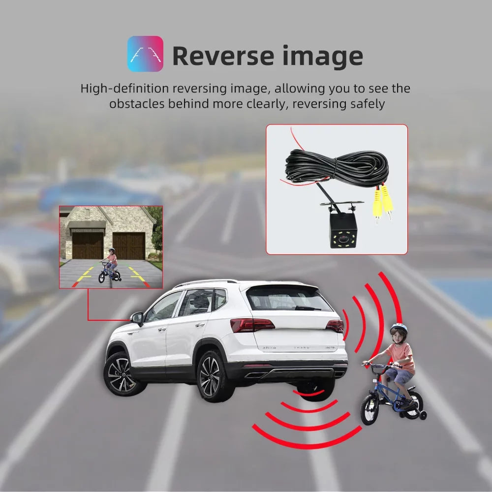 CarPlay JMANCE Backup Auto 10 Android Camera Wireless Support Sienna Toyota for Andriod Apple Car 2011-2014 with Stereo
