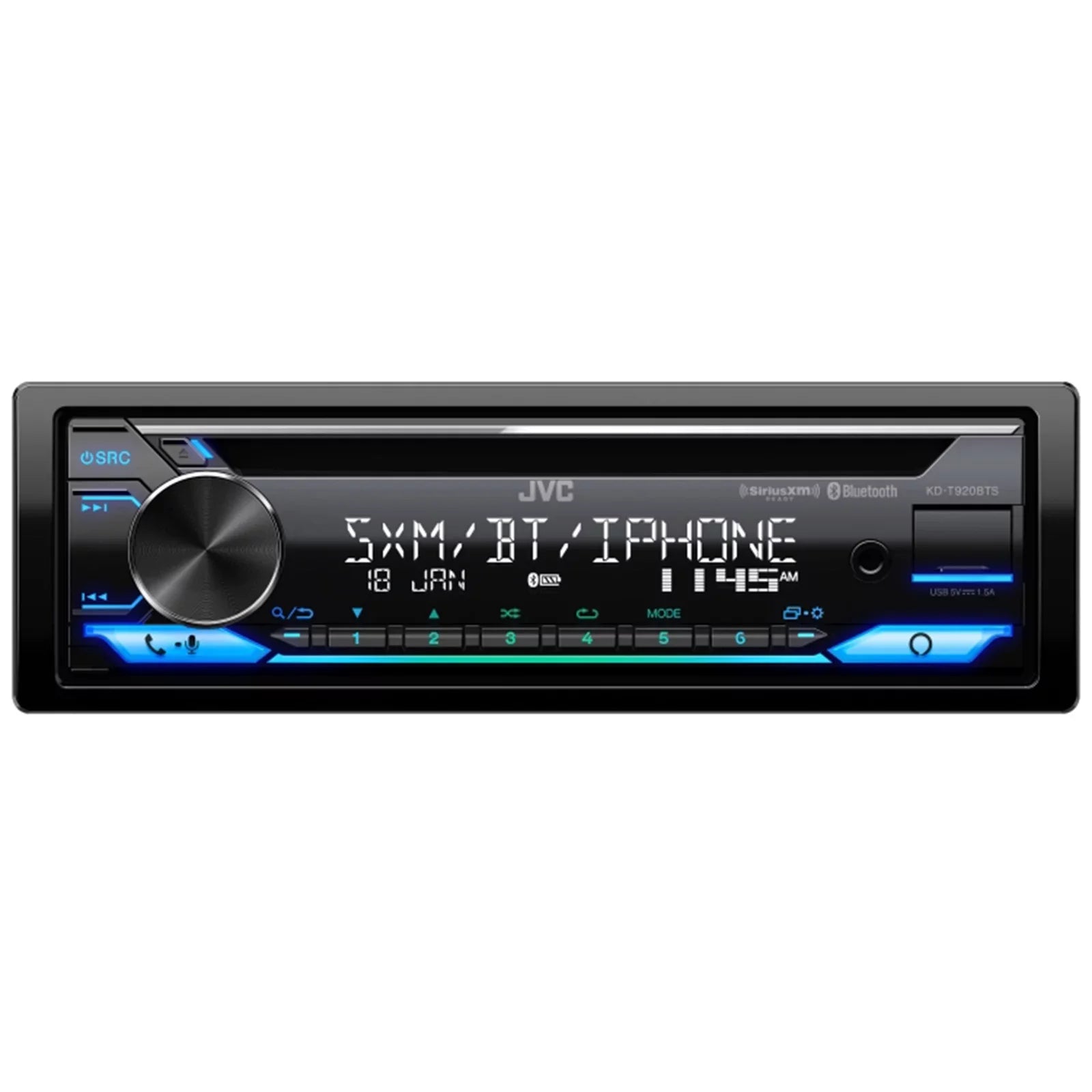 Select JVC DIN Stereo Single Player Motorcycles) CD KD-T920BTS (Fits Harley Bluetooth Radio Receiver Kit Davidson Touring USB Combo Bundle AUX Installation with AM/FM Single-DIN In-Dash 1998-2013