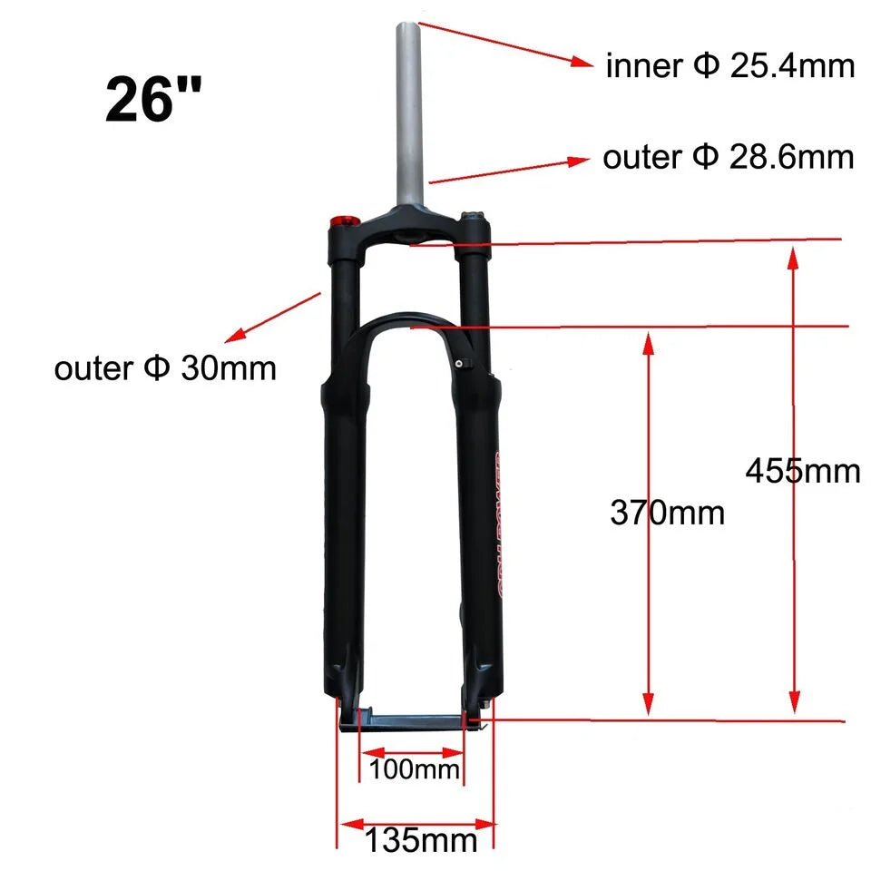 26" CDH Lockout Bicycle Manual Headset, Aluminum MTB Fork Fork Bike & Suspension