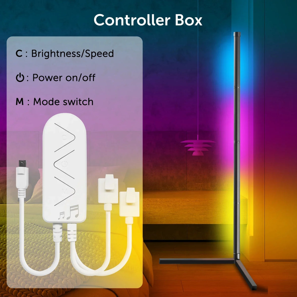 LED Syn Changing, Lamp, Dimmable, Color eco4life Floor Smart Music Standing WiFi