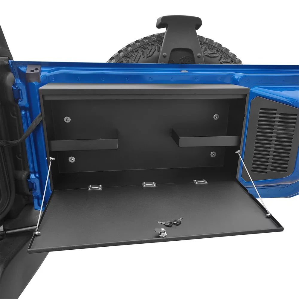 Road Hooke Bronco Box Ford Storage Folding Fit Table Tailgate Lockable Steel 2021-2023 Black