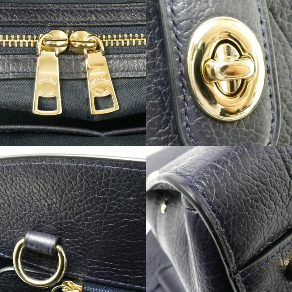 COACH 30 Mercer 2Way (Good) Pre-Owned Shoulder Satchel 37575 Navy Women's Bag