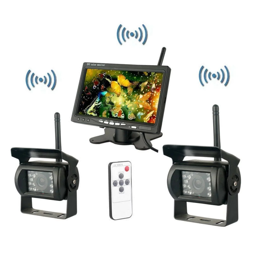 Cameras Camera Night Trailer 7" Dual Vision Wireless View Waterproof Truck for Assistance Monitor Rear Backup RV Bus with Parking