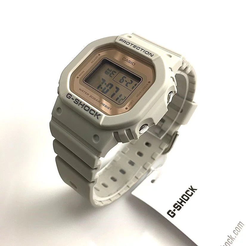 White Watch Gold Casio G-Shock Women's Digital Classic GMDS5600-8