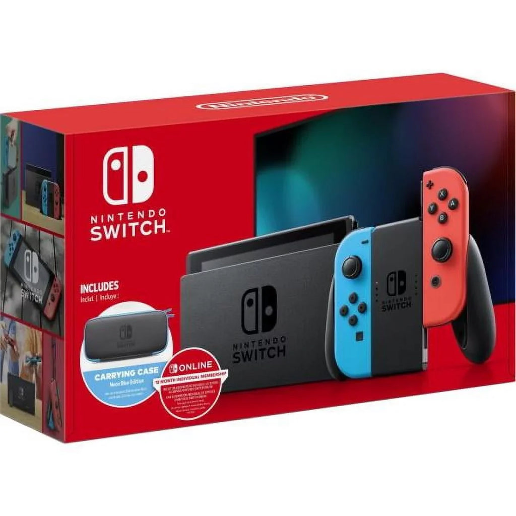 12 Case + Switch Blue&Red Neon Month Carrying Membership Joy-Con + Nintendo