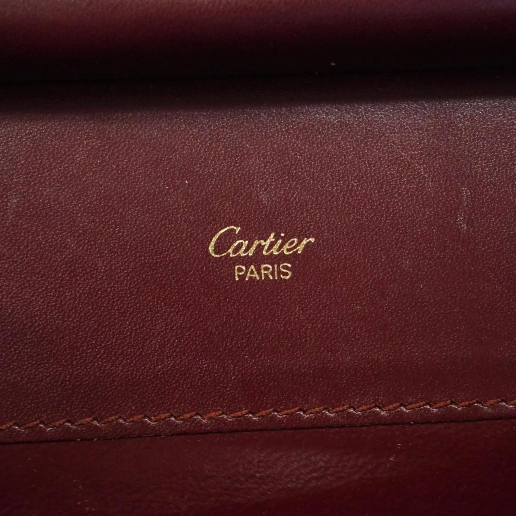Bordeaux (Good) Pre-Owned Leather Must Bag Cartier Women's Shoulder