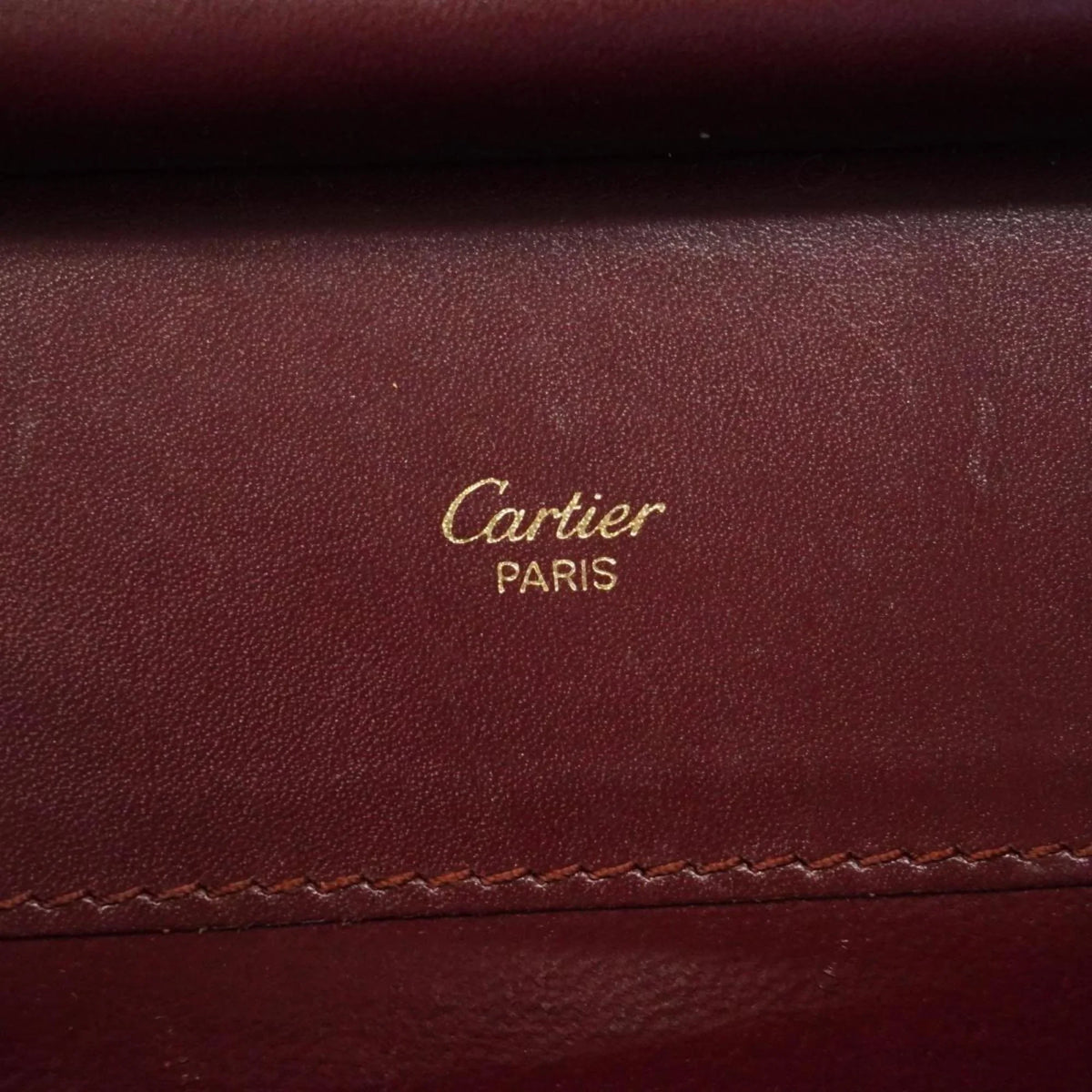 Bordeaux (Good) Pre-Owned Leather Must Bag Cartier Women's Shoulder