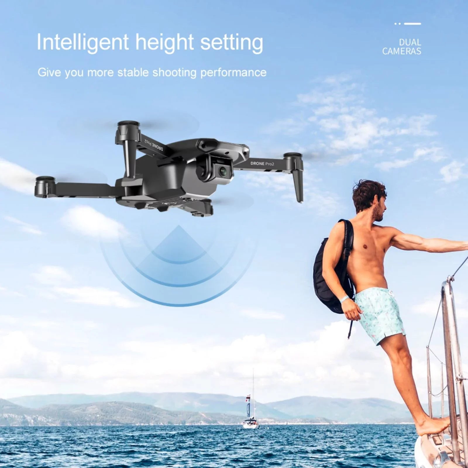 PRO HD Camera Drone GPS RC FPV Foldable Dqacd Drone 2021 E99 WiFi Dual 4K New