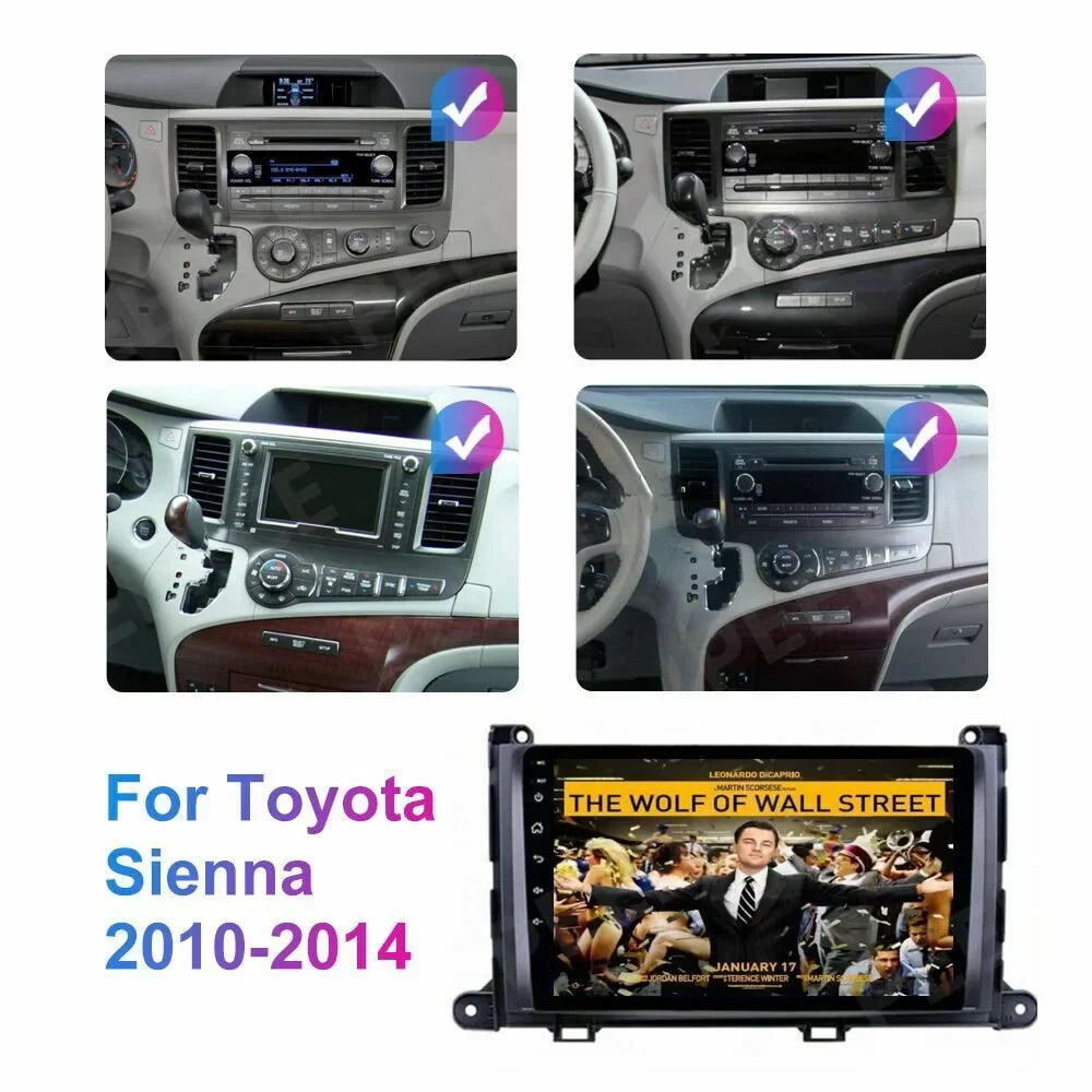 CarPlay JMANCE Backup Auto 10 Android Camera Wireless Support Sienna Toyota for Andriod Apple Car 2011-2014 with Stereo