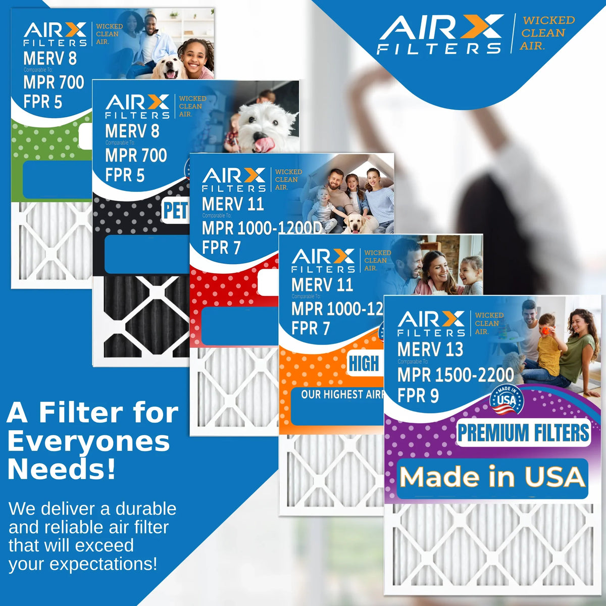 Pleated Comparable by Air 5 MERV Electrostatic FPR 24x25x1 Filters 6 MPR Pack & WICKED AIRX AC USA Furnace FILTERS Made 24x25x1 Air CLEAN 8 AIR. HVAC to Conditioner Premium Filter Filter 700