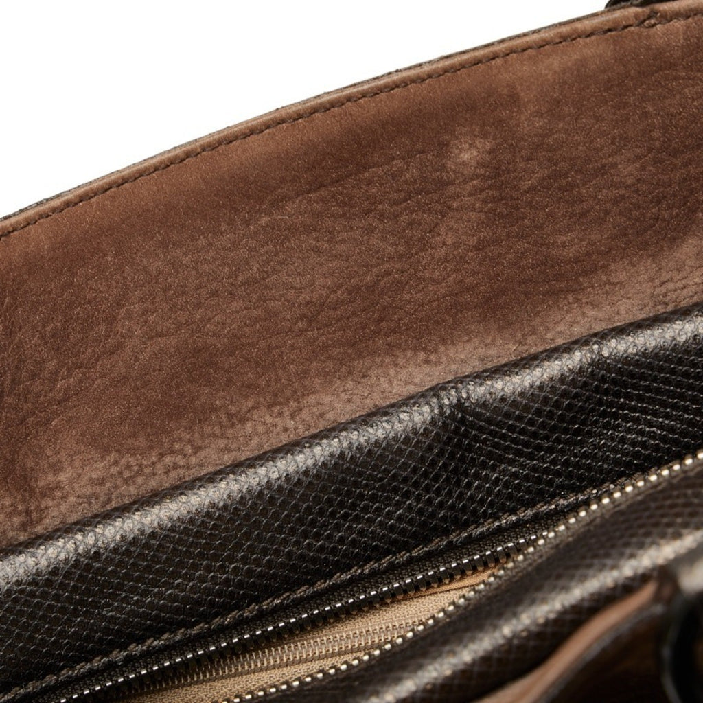 Pre-Owned Cartier Ladies CARTIER Handbag Marcello (Good) Leather Suede Brown