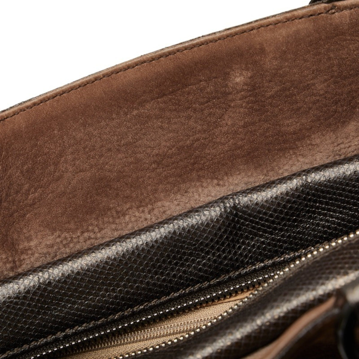 Pre-Owned Cartier Ladies CARTIER Handbag Marcello (Good) Leather Suede Brown