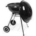 Grill on Wheels, Storage Grate Cooking Steel Outdoor w/ 18 Charcoal Grill with Grill Area, inch Camping BBQ
