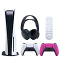 Media Bundle 3D and Version with Nova PS5 Playstation with Extra Controller, (Sony Black Headset Disc) 5 Pink Sony Remote Cloth Cleaning Disc PULSE and