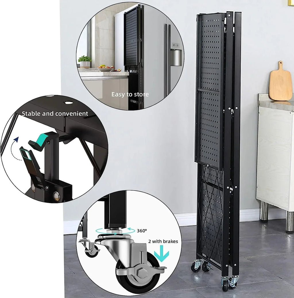 65" Collapsible Metal Wheels Kitchen x Duty (5- Units for H Shelving storage) Metal Rack, shelf Closet, D Storage W 5-Shelf Bakers on x Foldable Garage Shelves, Organizer 14" Wire, Heavy 28"