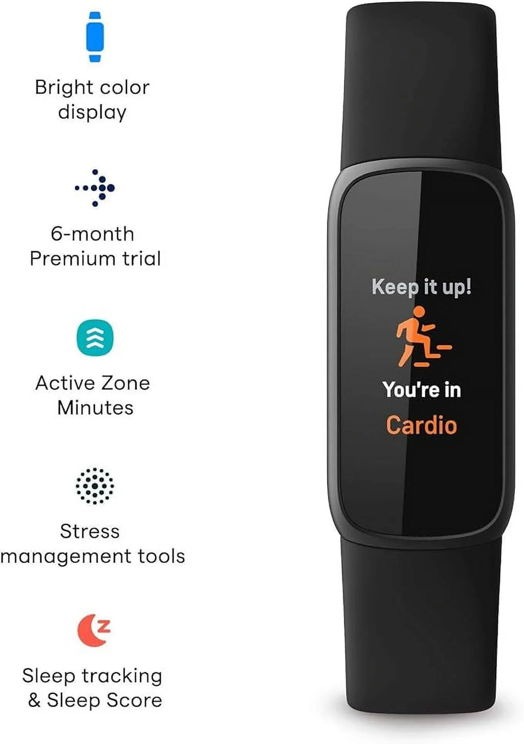 Luxe-Fitness Box Open Wellness-Tracker Stress Fitbit Management FB422BKBK Sleep-Tracking