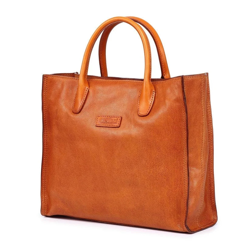 Leather Trend Genuine Black Aspen Leaf Old Bag Tote