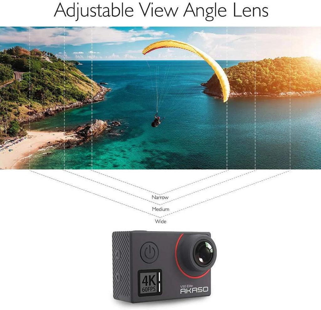 Action 131ft 2.0 EIS V50 Camera, Helmet with Touch Screen Elite Camera and 60fps Accessories Zoom AKASO Underwater Sports Camera 4K 8X