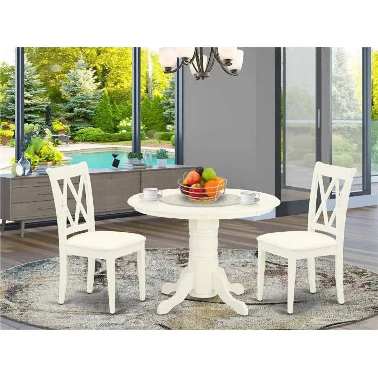White Dinette Shelton - Piece Set Linen 3