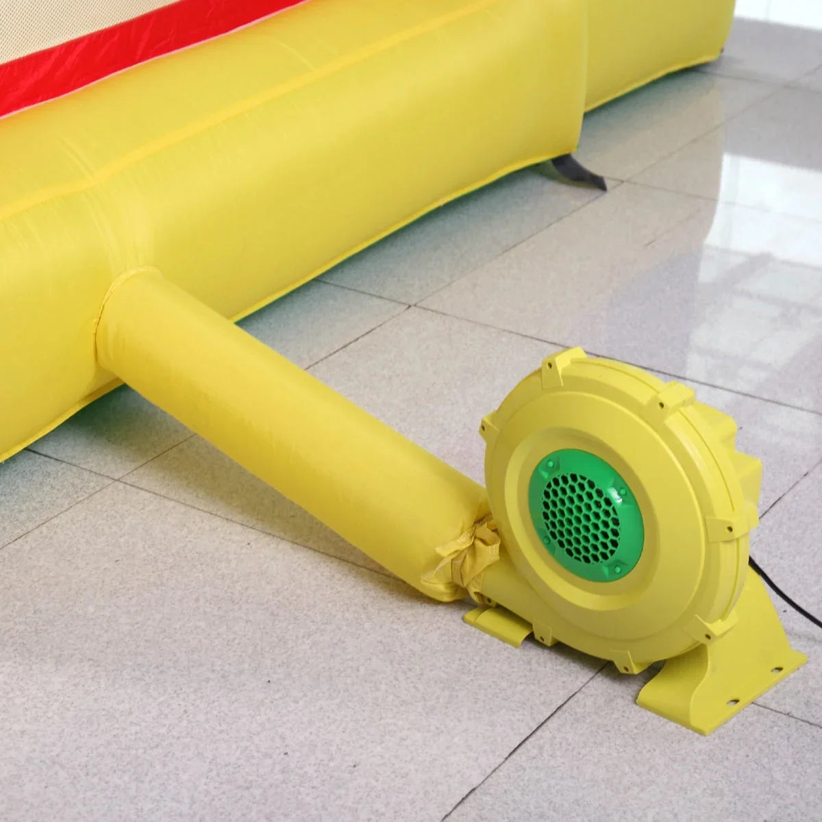 Outdoor Safe, Indoor Pump for Slides, Blower, - Fan Inflatable Yellow Green Portable Water Castle, Bounce Air and