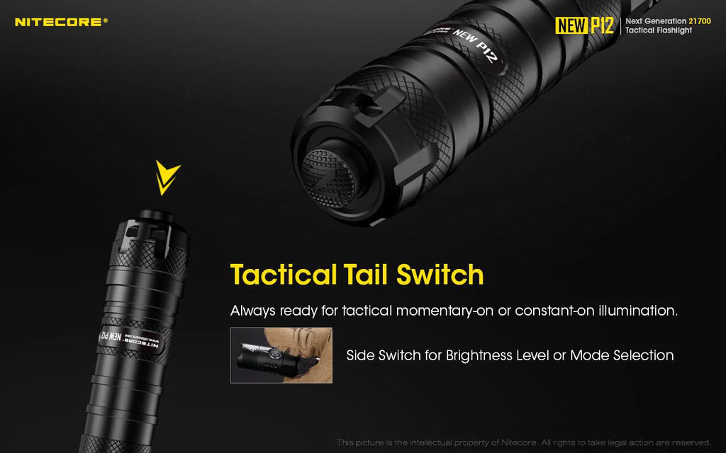 Nitecore and Switch Lumens Version Flashlight New Cord, USB RSW3 1200 Offset P12 - LED w/NL2150HPR Mount Pressure Battery,
