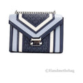 Purse Shoulder Bag PVC Kors Michael Medium Flap Chain Navy Whitney