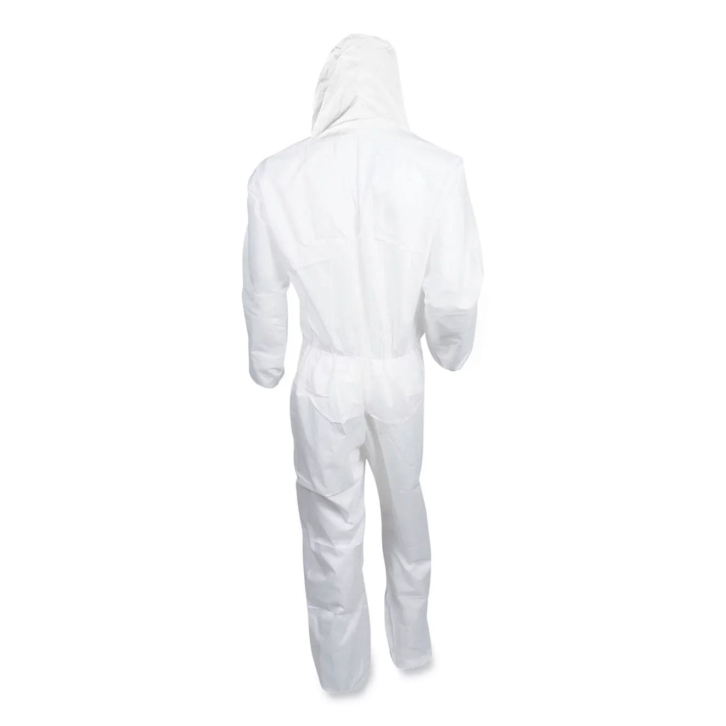 White, 24/carton Elastic Hood, Medium, Breathable Particle A20 Kleenguard™ Coveralls, Back, Protection